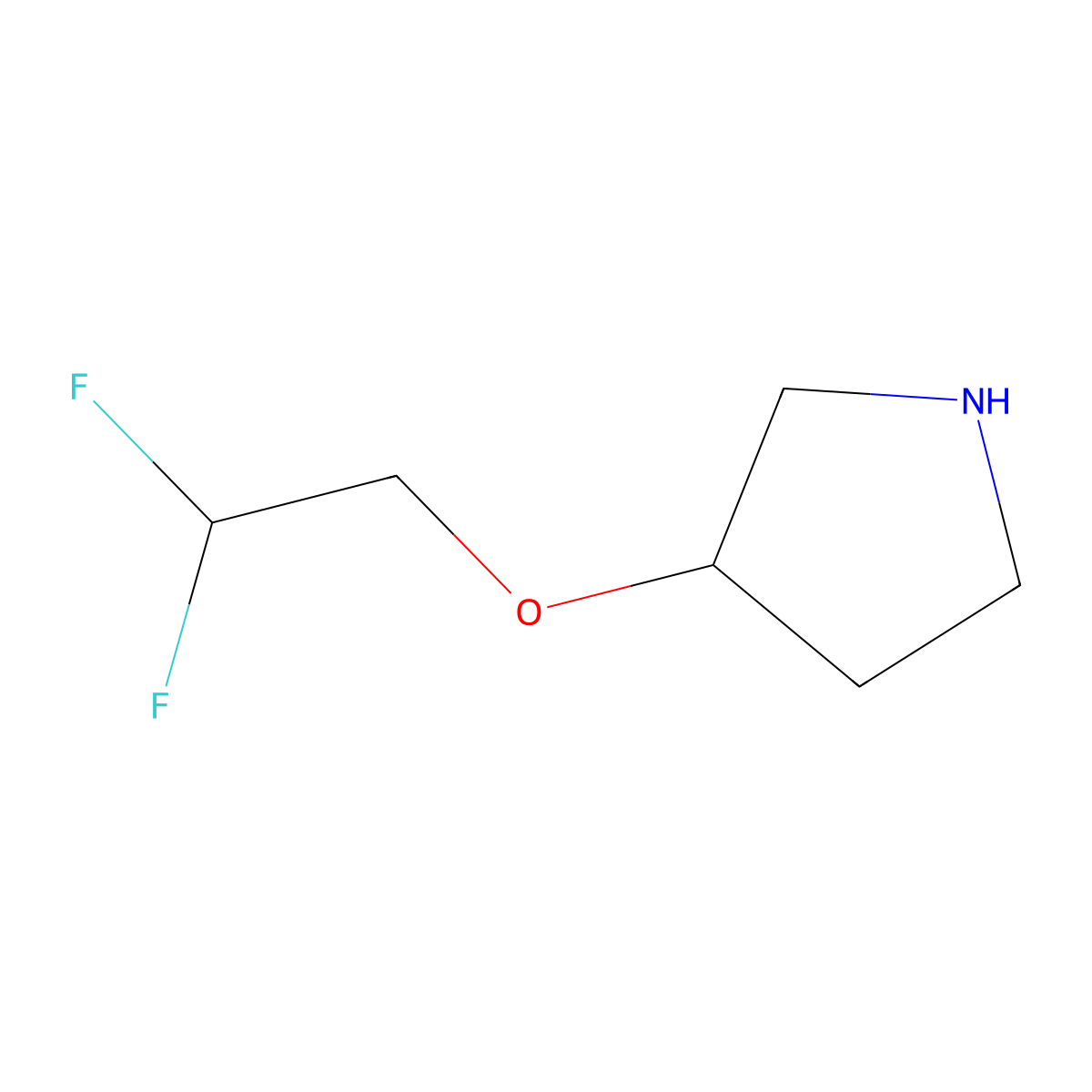 (3R)-3-(2,2-difluoroethoxy)pyrrolidine molecular structure, CAS 1567863-37-9
