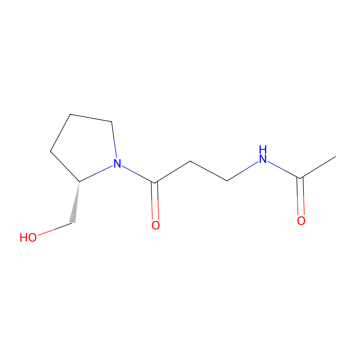 N-(3-((2S)-2-(hydroxymethyl)pyrrolidin-1-yl)-3-oxopropyl)acetamide molecular structure, CAS 1567866-17-4