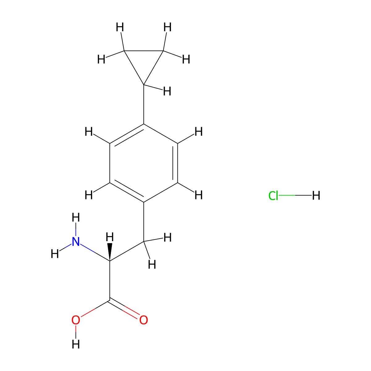4-Cyclopropyl-D-phenylalanine HCl molecular structure, CAS 1567872-63-2