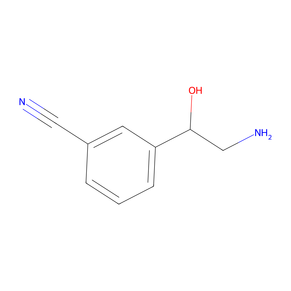 3-[(1R)-2-amino-1-hydroxyethyl]benzonitrile molecular structure, CAS 1567880-73-2