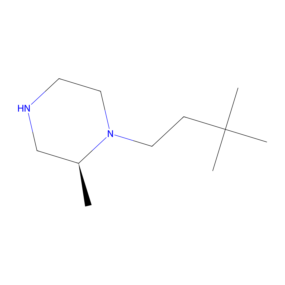 (2S)-1-(3,3-dimethylbutyl)-2-methylpiperazine molecular structure, CAS 1567884-62-1