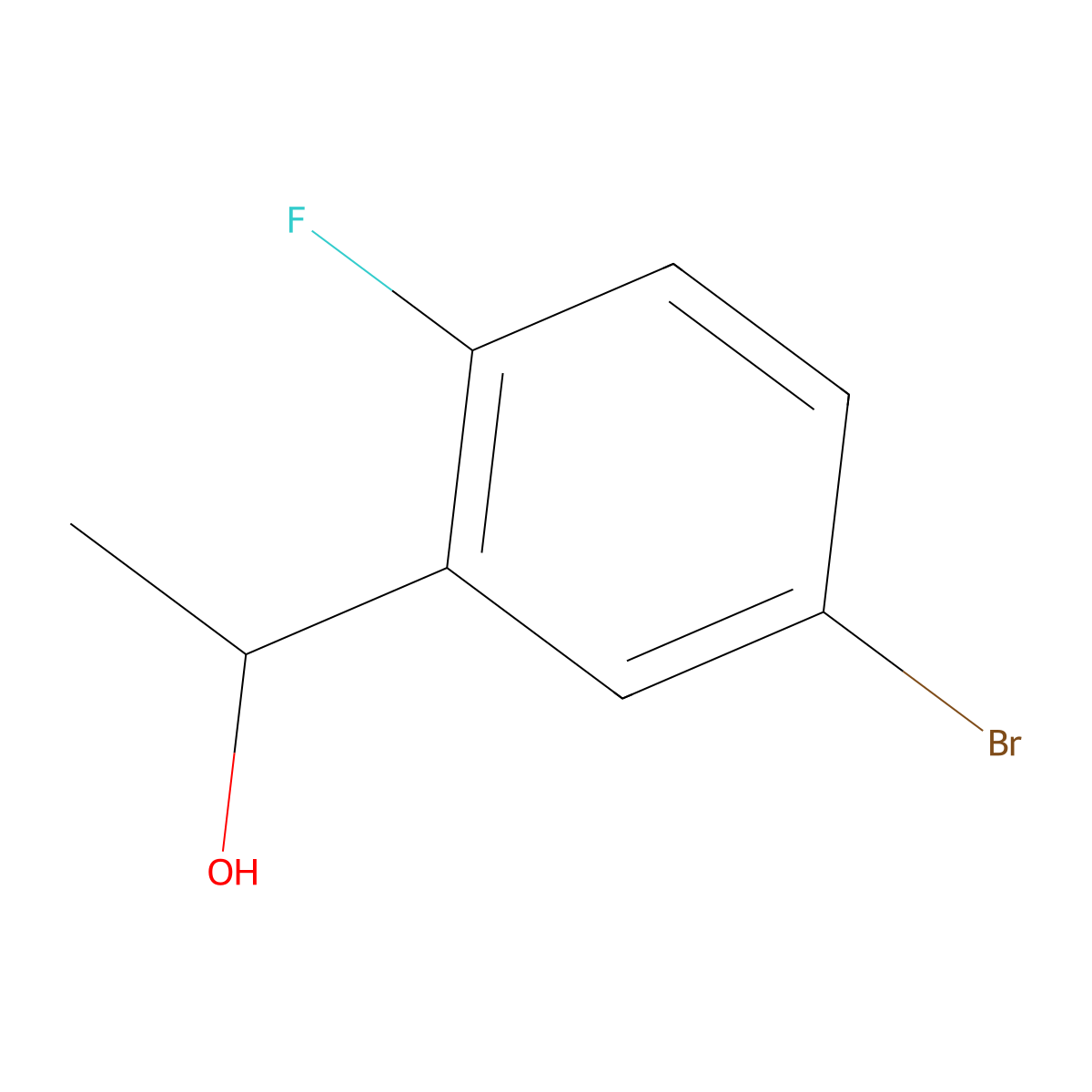 (R)-1-(5-Bromo-2-fluorophenyl)ethan-1-ol molecular structure, CAS 1567894-76-1