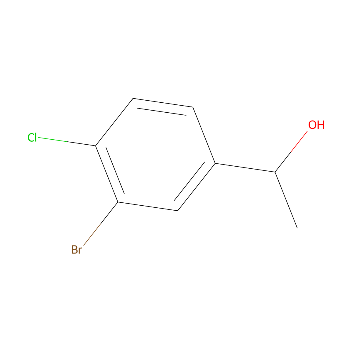 (1S)-1-(3-bromo-4-chlorophenyl)ethan-1-ol molecular structure, CAS 1567895-16-2