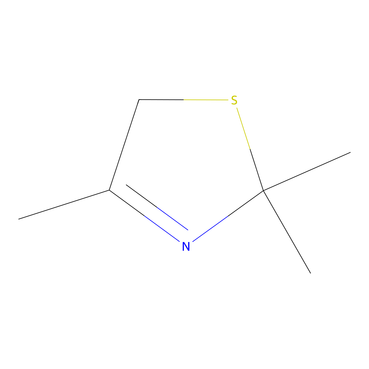 3-Thiazoline, 2,2,4-trimethyl- molecular structure, CAS 15679-23-9