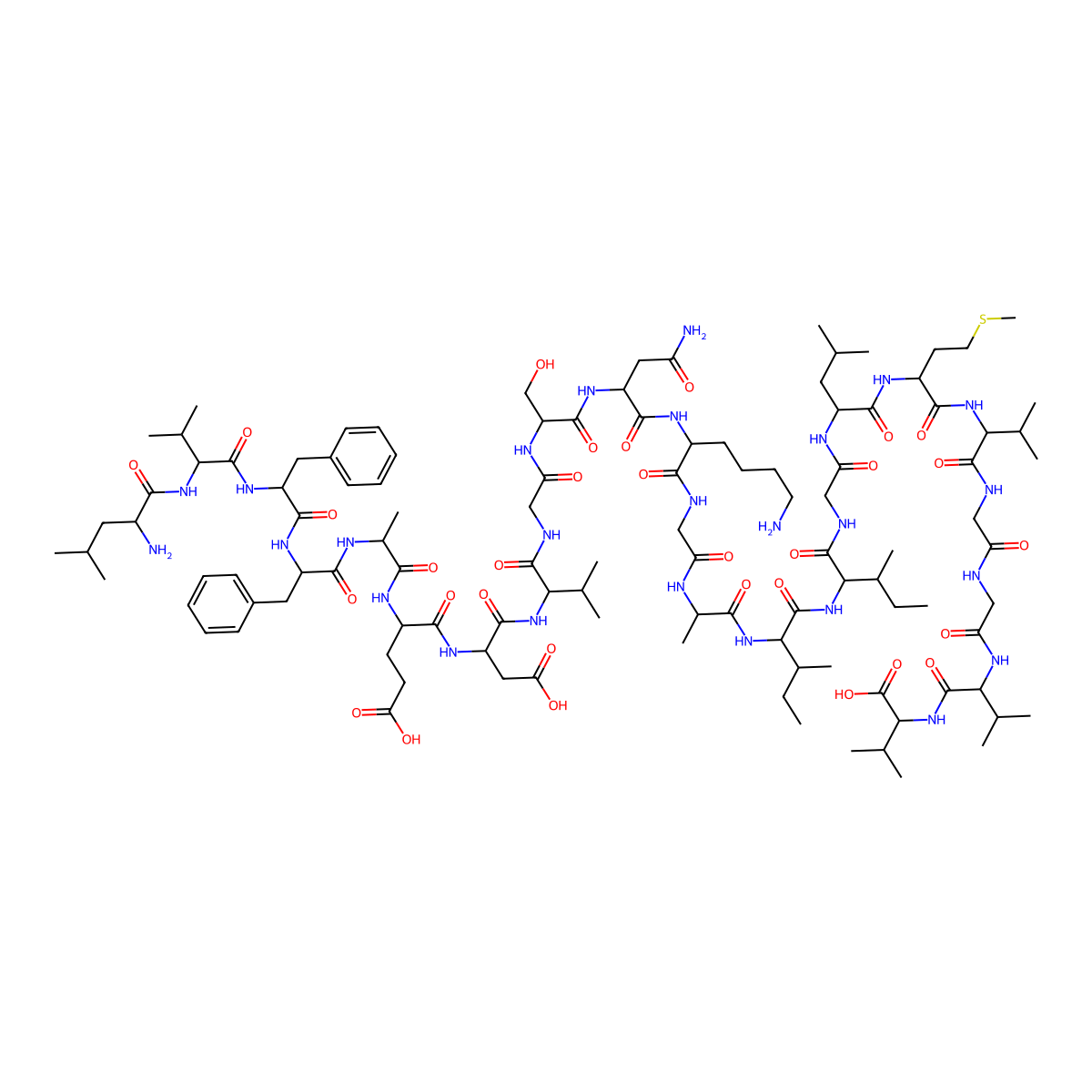 Amyloid b-Protein (17-40) Ammonium molecular structure, CAS 156790-69-1
