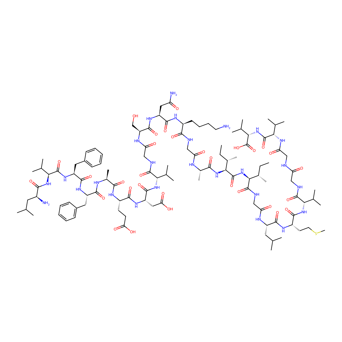 Amyloid b-Protein (17-40) Ammonium molecular structure, CAS 156790-69-1
