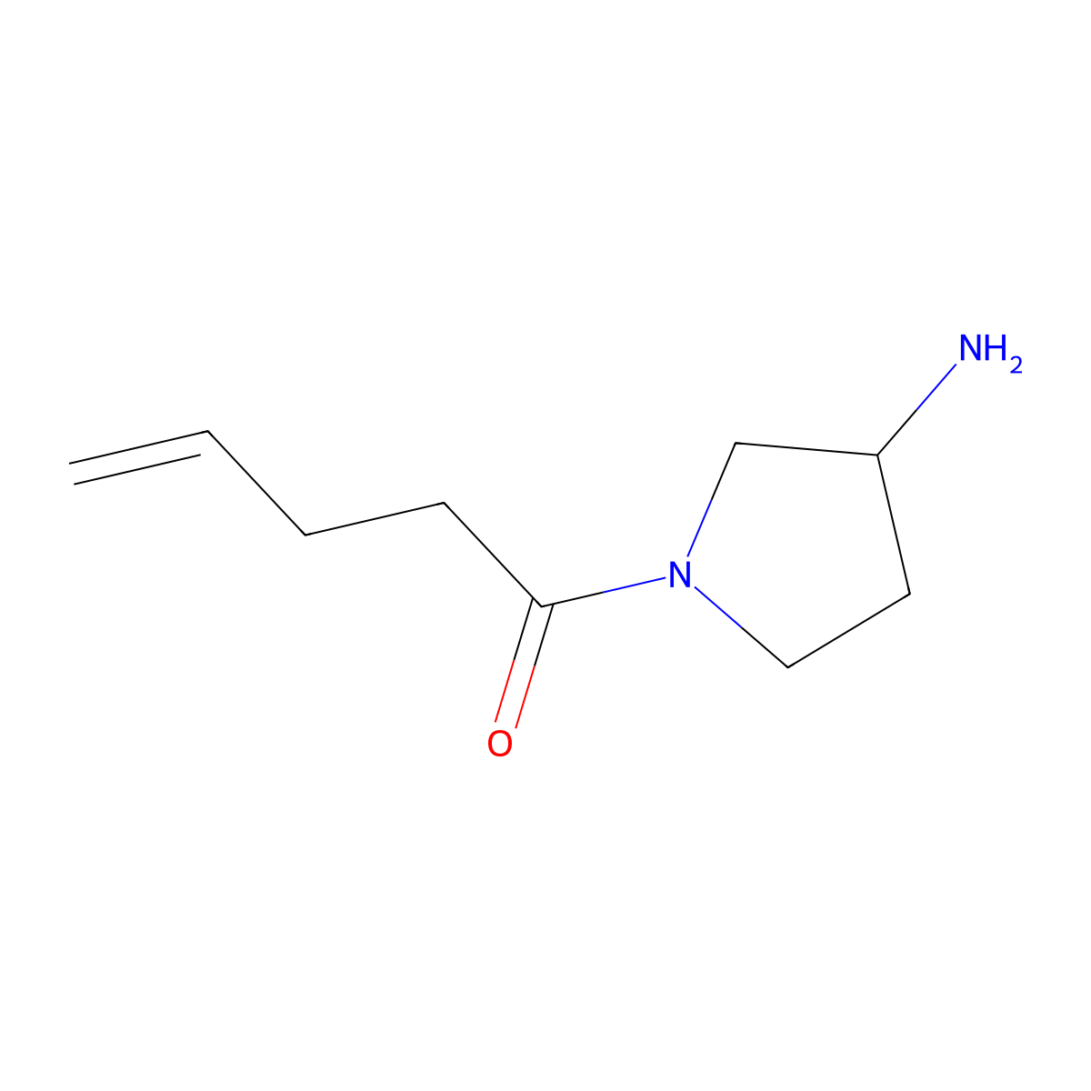 1-[(3R)-3-aminopyrrolidin-1-yl]pent-4-en-1-one molecular structure, CAS 1567909-41-4