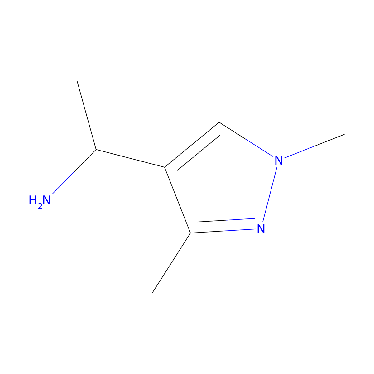(1S)-1-(1,3-dimethyl-1H-pyrazol-4-yl)ethan-1-amine molecular structure, CAS 1567929-04-7