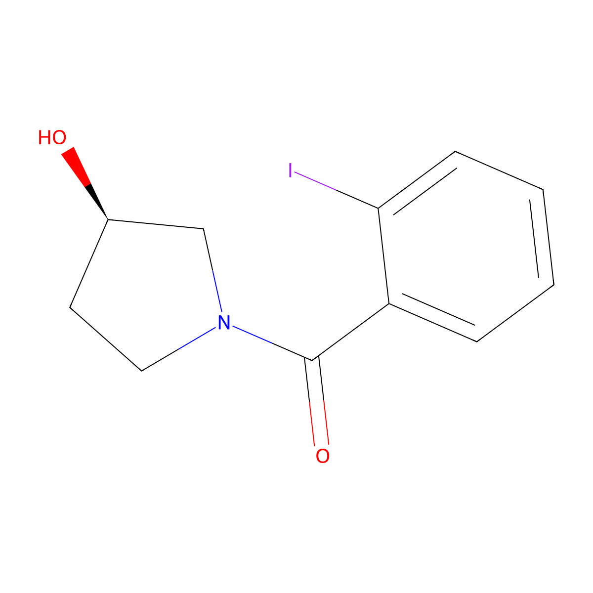 (3R)-1-(2-iodobenzoyl)pyrrolidin-3-ol molecular structure, CAS 1567933-97-4