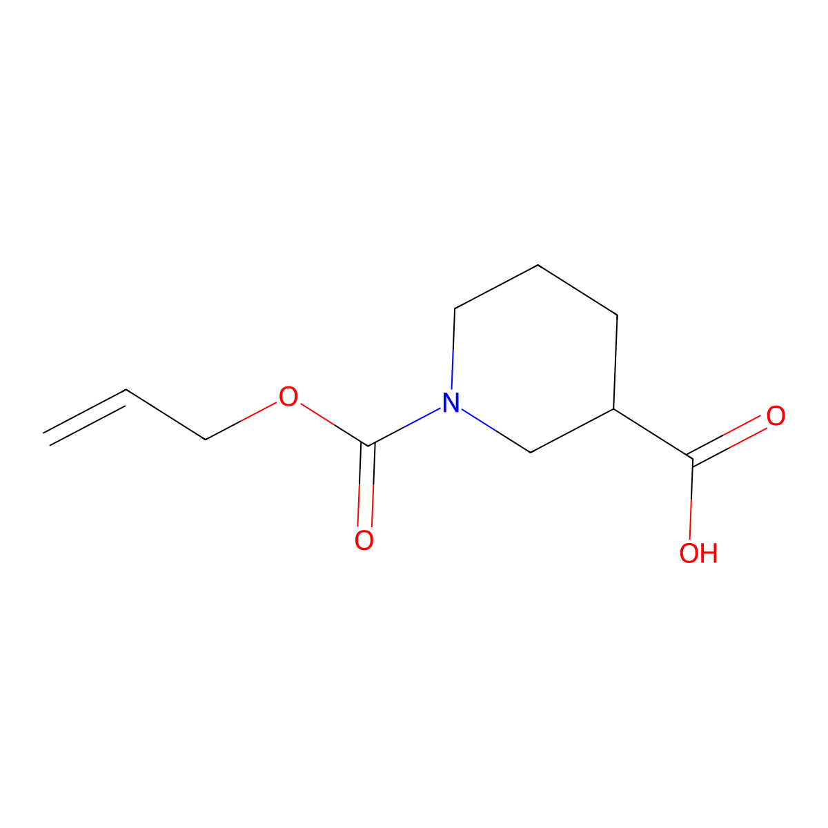 (3S)-1-[(prop-2-en-1-yloxy)carbonyl]piperidine-3-carboxylic acid molecular structure, CAS 1567943-69-4