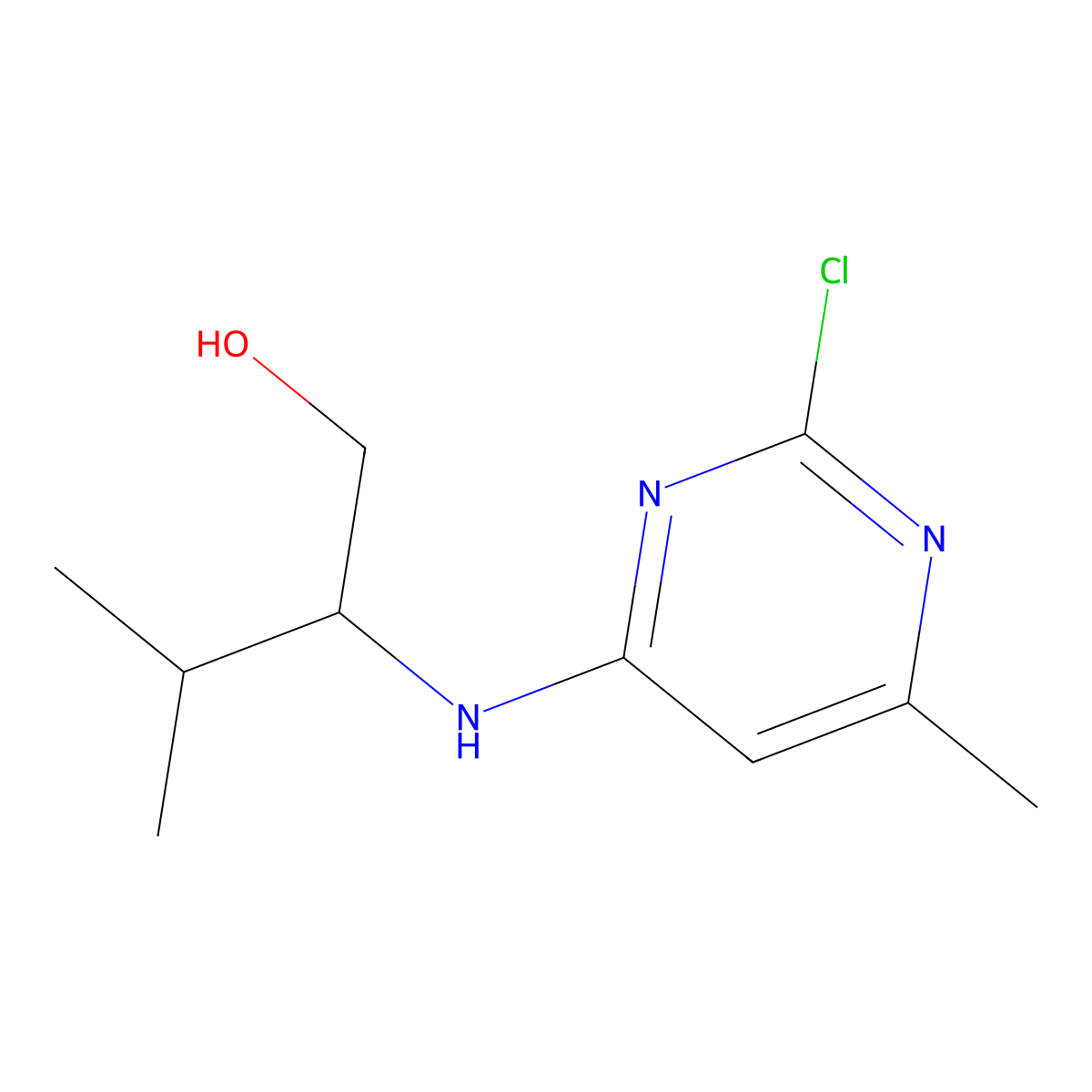 (S)-2-[(2-Chloro-6-methyl-4-pyrimidinyl)amino]-3-methyl-1-butanol molecular structure, CAS 1567944-83-5