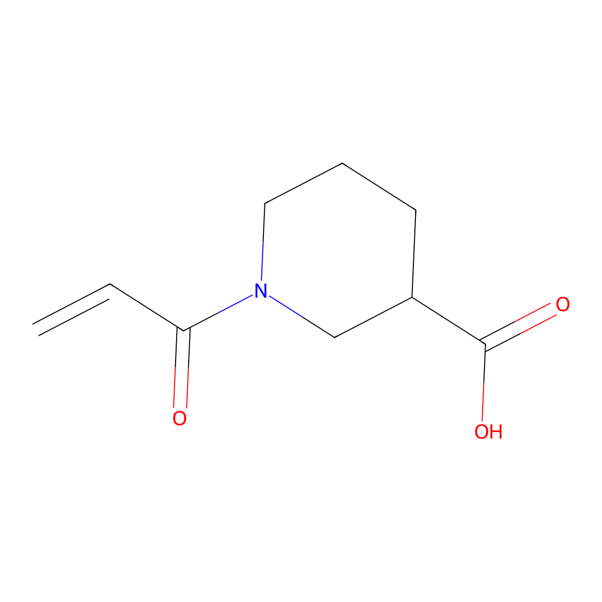 (3S)-1-(prop-2-enoyl)piperidine-3-carboxylic acid molecular structure, CAS 1567954-48-6