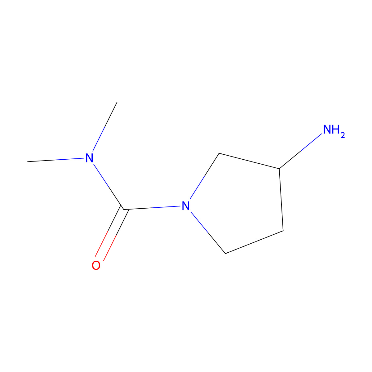 (3R)-3-amino-N,N-dimethylpyrrolidine-1-carboxamide molecular structure, CAS 1567962-41-7