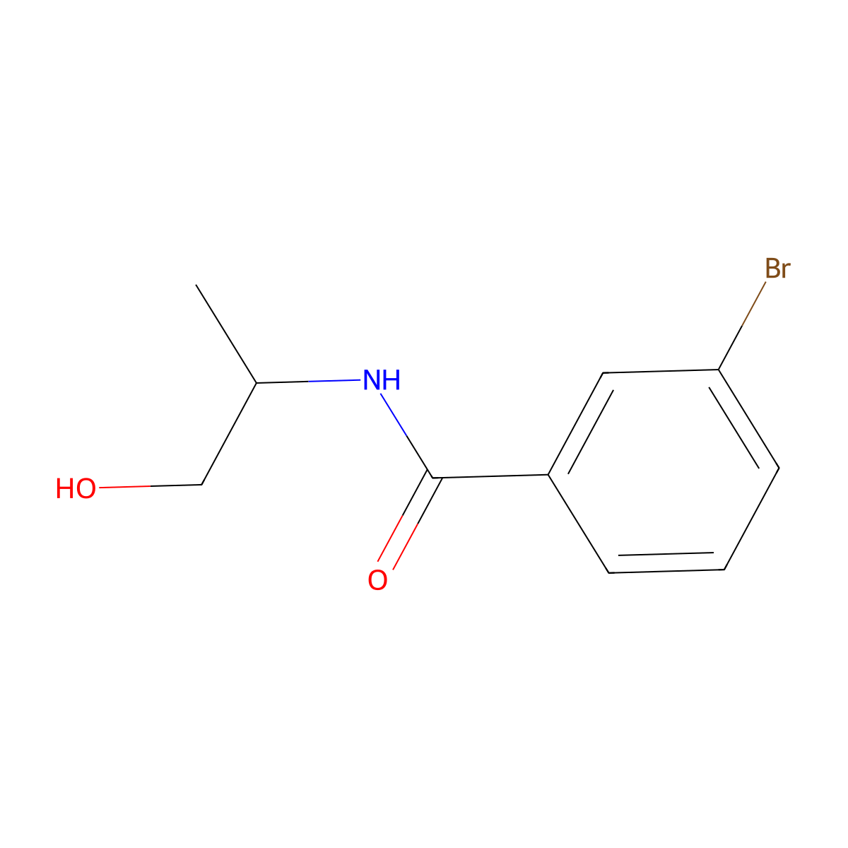 3-bromo-N-[(2R)-1-hydroxypropan-2-yl]benzamide molecular structure, CAS 1567986-89-3