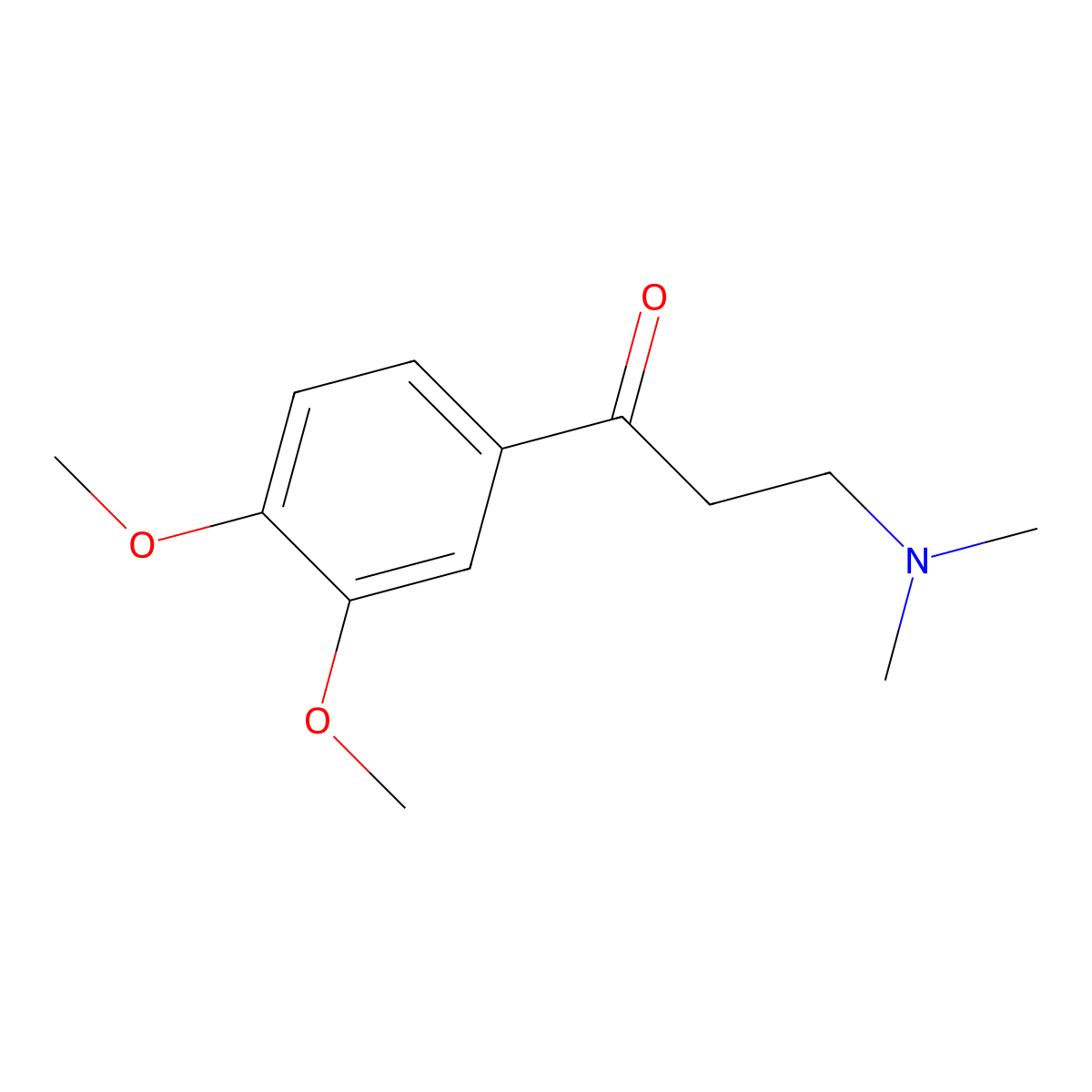 1-(3,4-Dimethoxyphenyl)-3-(dimethylamino)propan-1-one molecular structure, CAS 1568-01-0