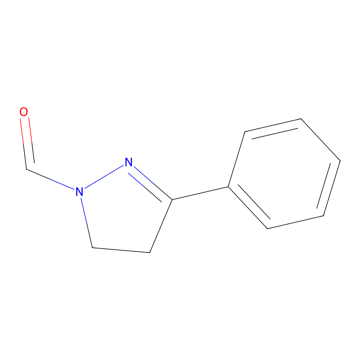 3-phenyl-4,5-dihydro-1H-pyrazole-1-carbaldehyde molecular structure, CAS 1568-14-5