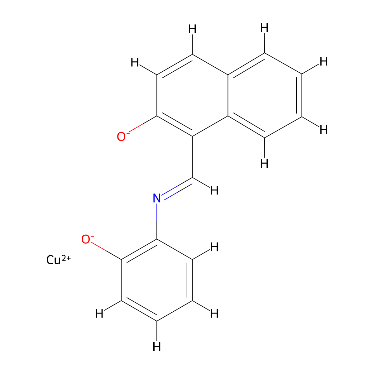 (1-(((2-Hydroxyphenyl)imino)methyl)-2-naphtholato(2-)-N,O,O')copper molecular structure, CAS 15680-42-9