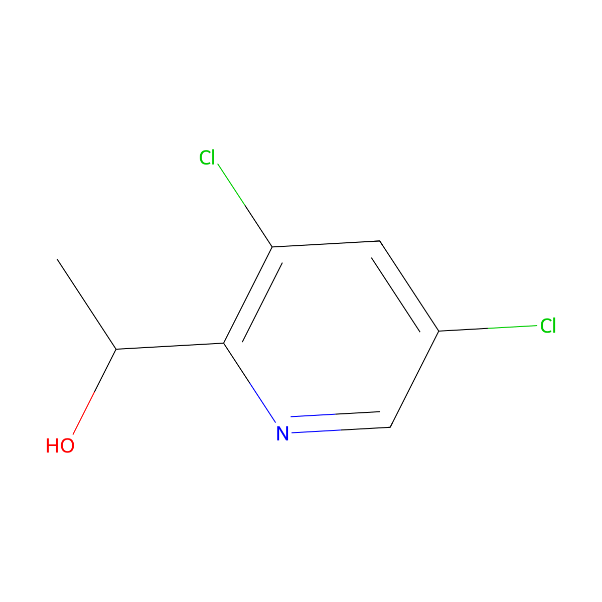 (1S)-1-(3,5-dichloropyridin-2-yl)ethan-1-ol molecular structure, CAS 1568004-96-5