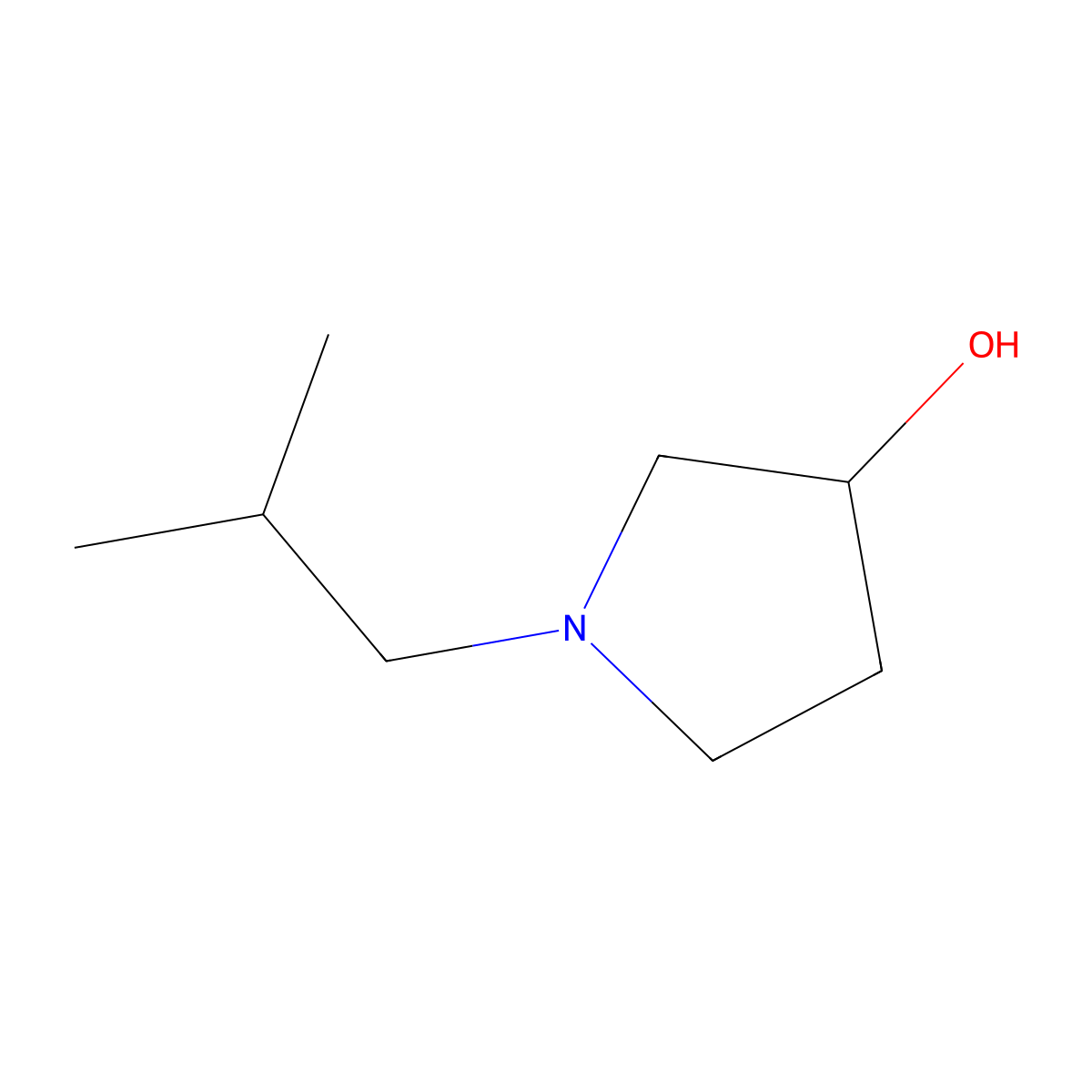 (3S)-1-(2-methylpropyl)pyrrolidin-3-ol molecular structure, CAS 1568013-26-2