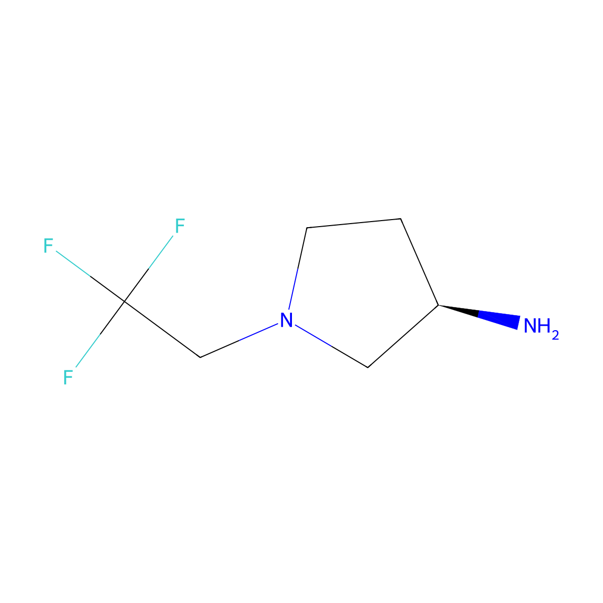 (3R)-1-(2,2,2-trifluoroethyl)pyrrolidin-3-amine molecular structure, CAS 1568033-51-1