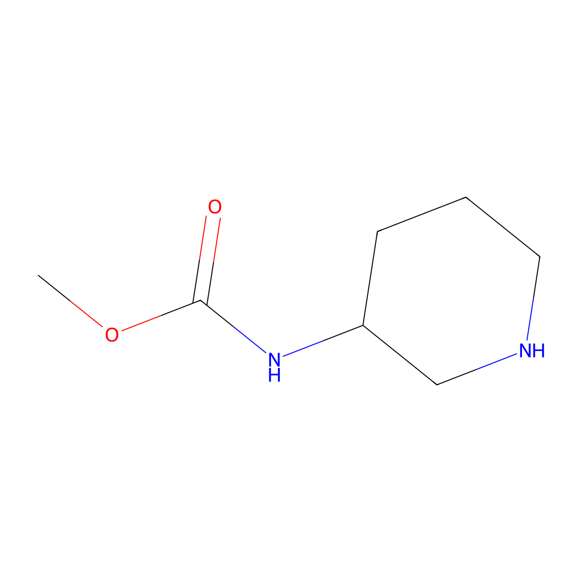methyl N-[(3R)-piperidin-3-yl]carbamate molecular structure, CAS 1568035-45-9