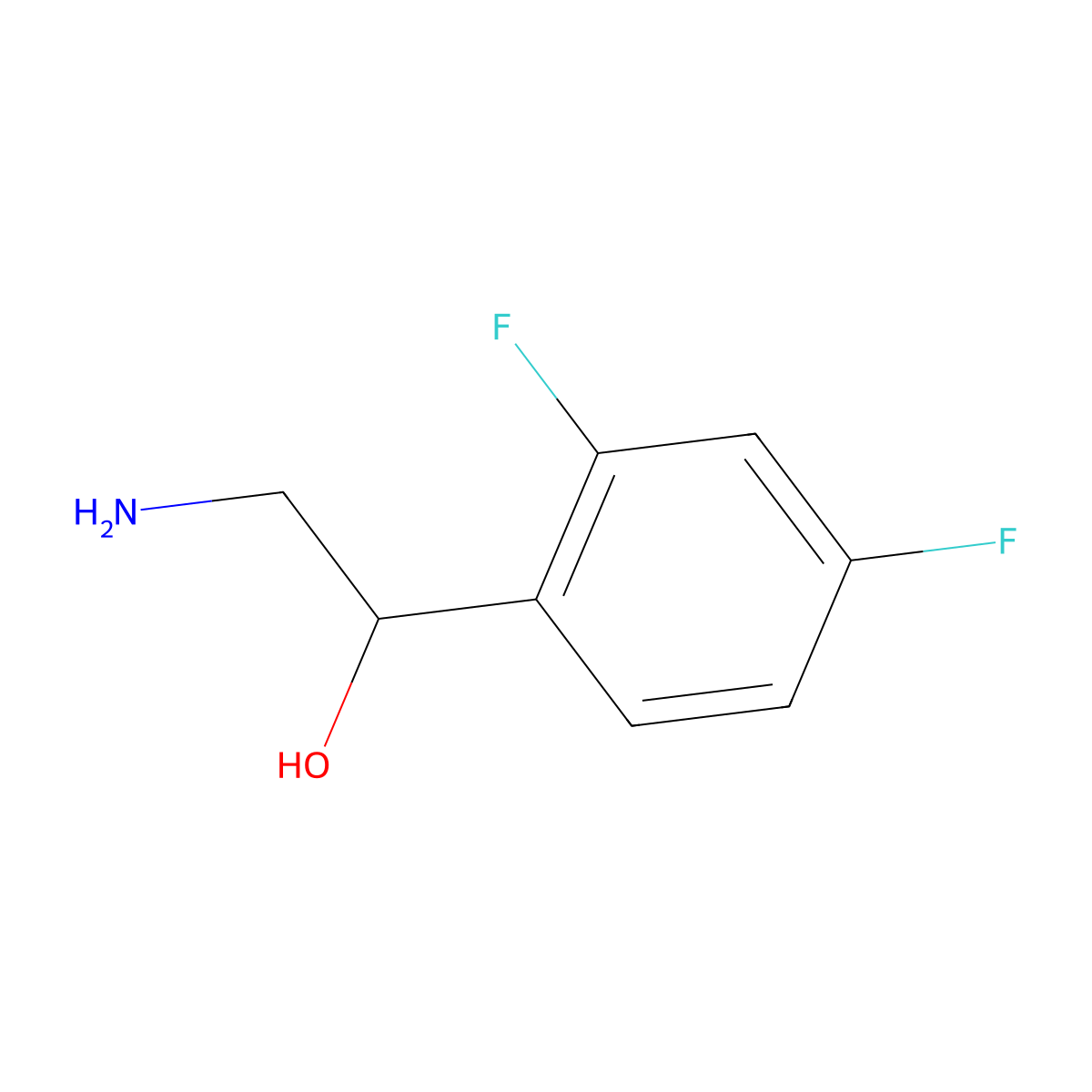 (1R)-2-amino-1-(2,4-difluorophenyl)ethan-1-ol molecular structure, CAS 1568040-43-6
