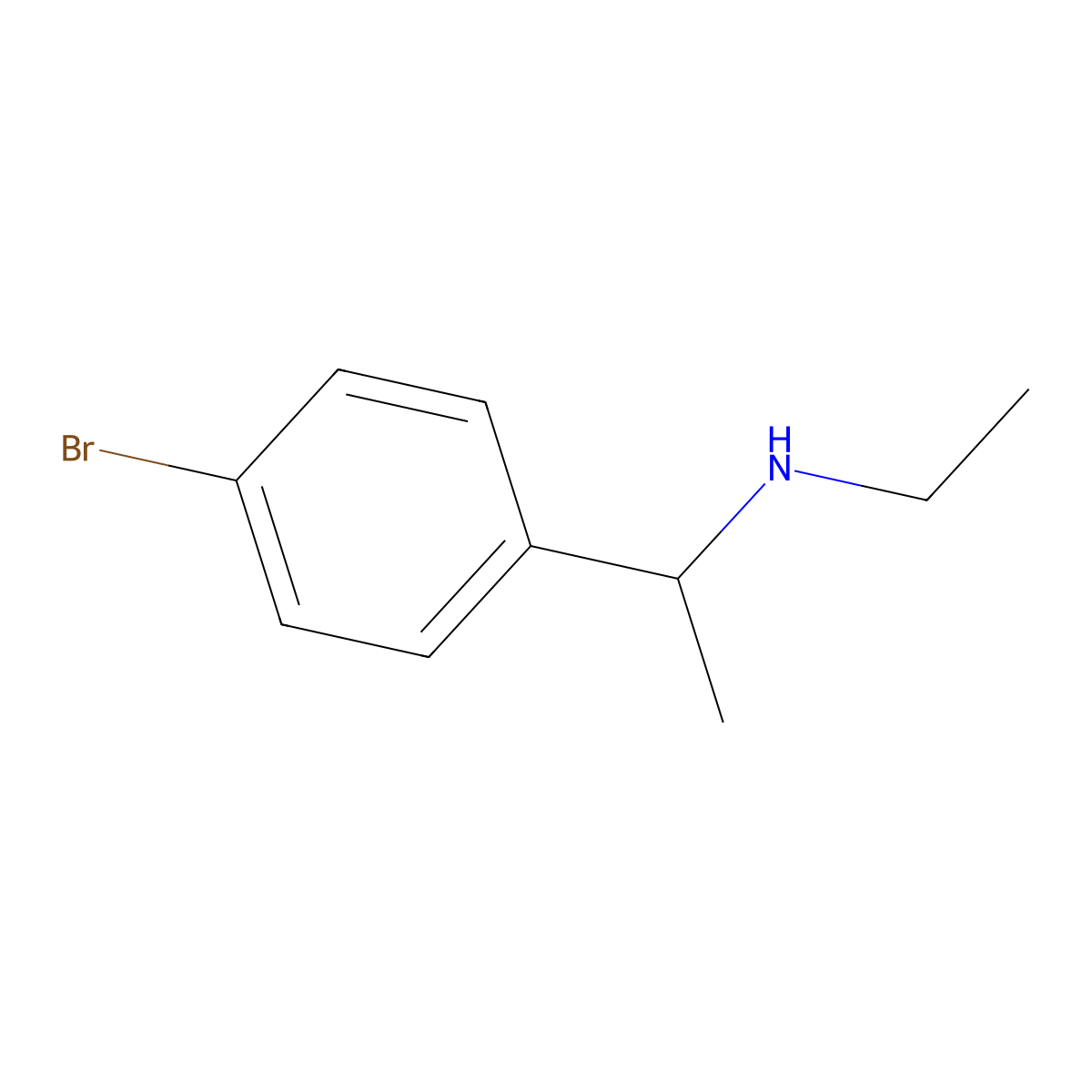 [(1R)-1-(4-bromophenyl)ethyl](ethyl)amine molecular structure, CAS 1568043-23-1