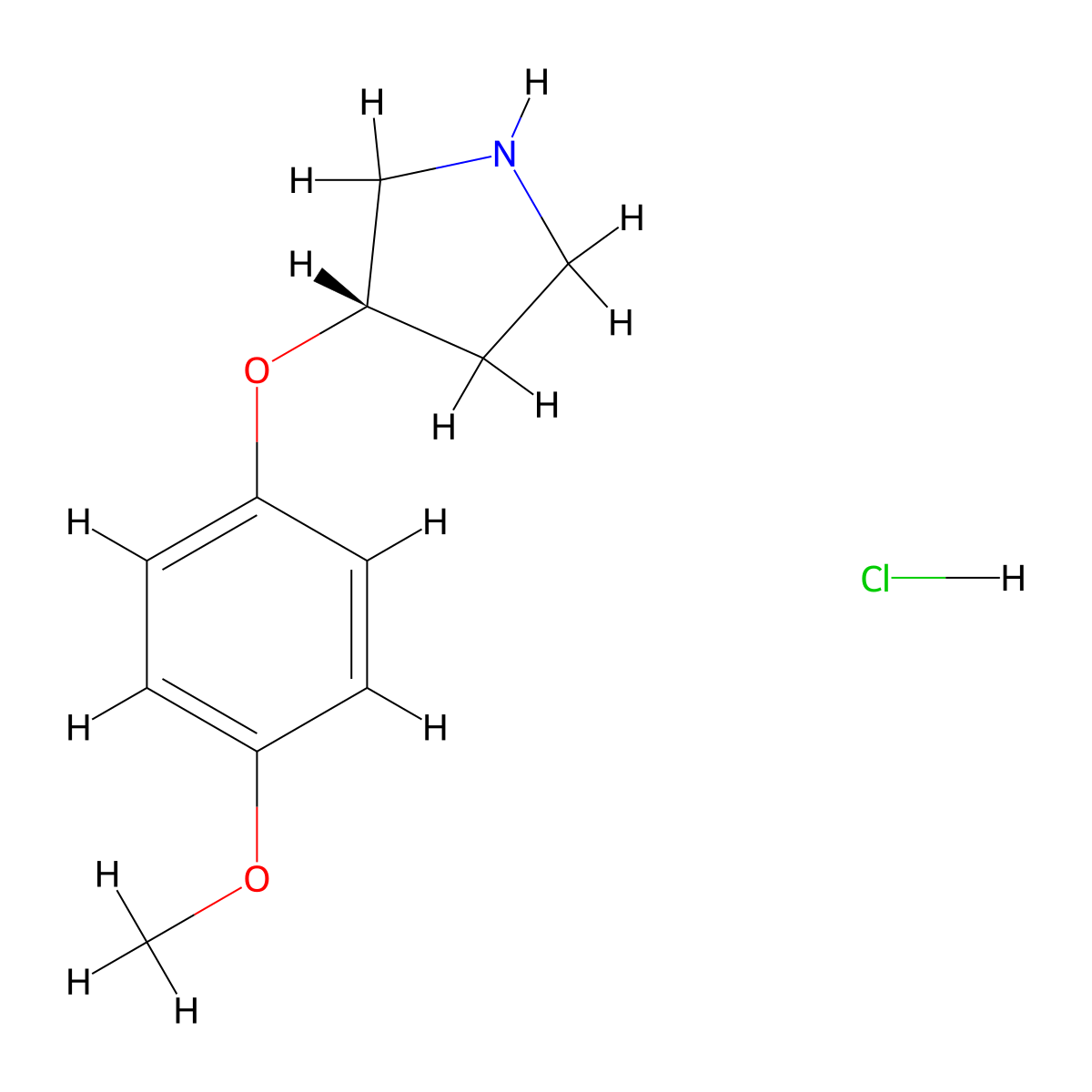 (S)-3-(4-Methoxyphenoxy)pyrrolidine HCl molecular structure, CAS 1568051-64-8