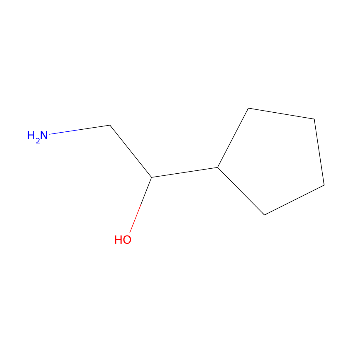(1R)-2-amino-1-cyclopentylethan-1-ol molecular structure, CAS 1568059-06-2
