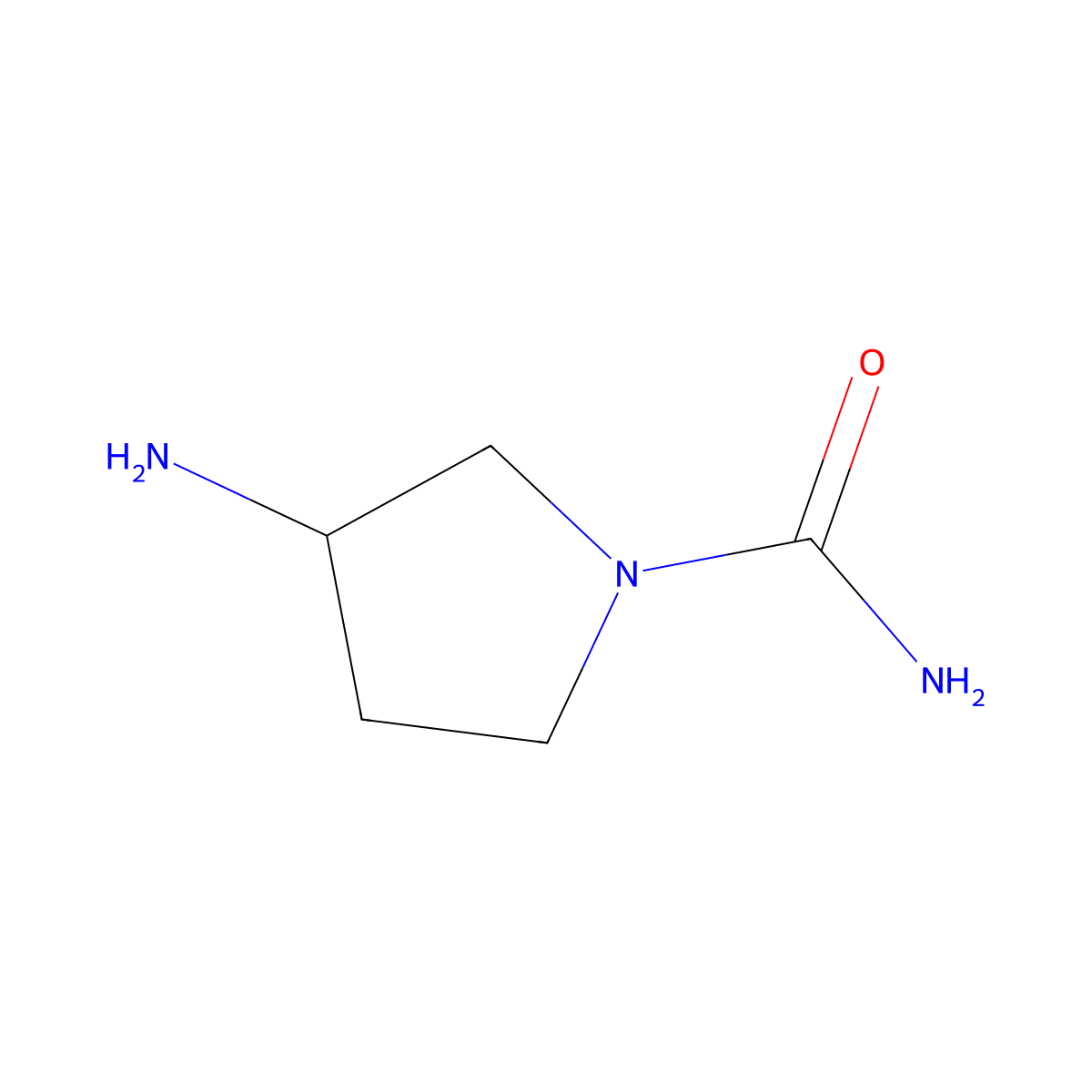(3S)-3-aminopyrrolidine-1-carboxamide molecular structure, CAS 1568063-44-4