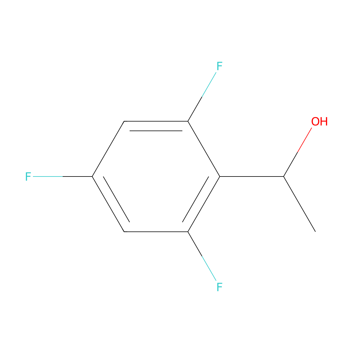 (1R)-1-(2,4,6-trifluorophenyl)ethan-1-ol molecular structure, CAS 1568065-39-3