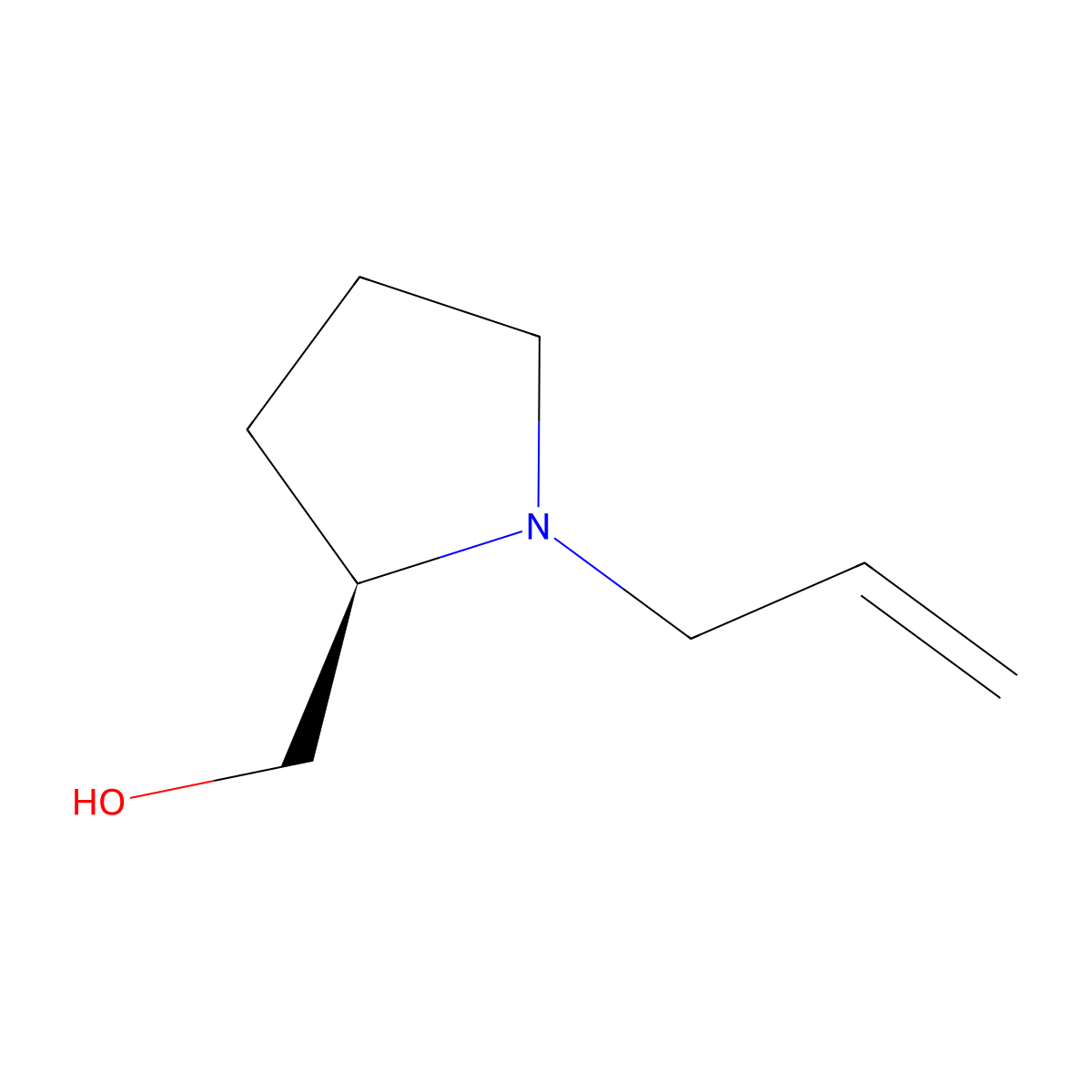 rac-(R)-(1-allylpyrrolidin-2-yl)methanol molecular structure, CAS 1568070-80-3