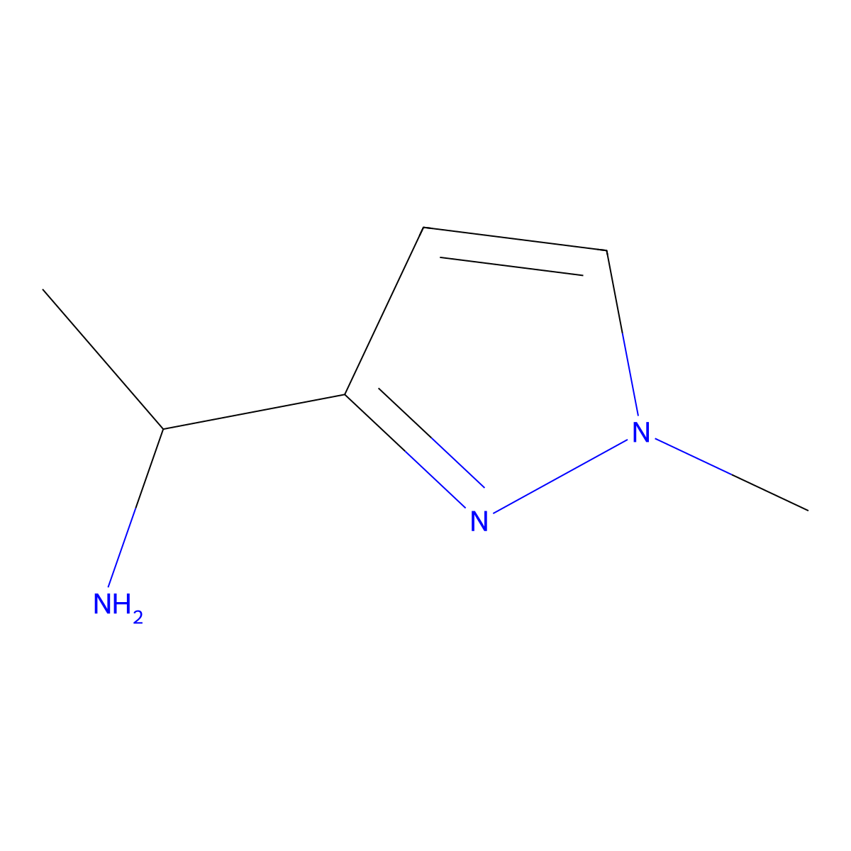 (S)-1-(1-Methyl-1H-pyrazol-3-yl)ethanaMine molecular structure, CAS 1568071-63-5