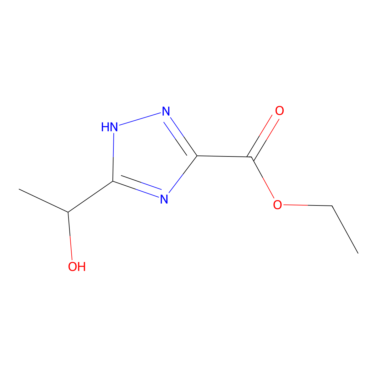 ethyl 5-[(1S)-1-hydroxyethyl]-1H-1,2,4-triazole-3-carboxylate molecular structure, CAS 1568088-33-4