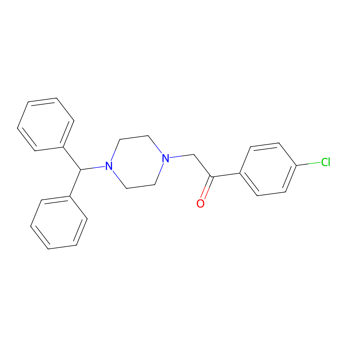2-(4-Benzhydrylpiperazin-1-yl)-1-(4-chlorophenyl)ethanone molecular structure, CAS 156809-99-3