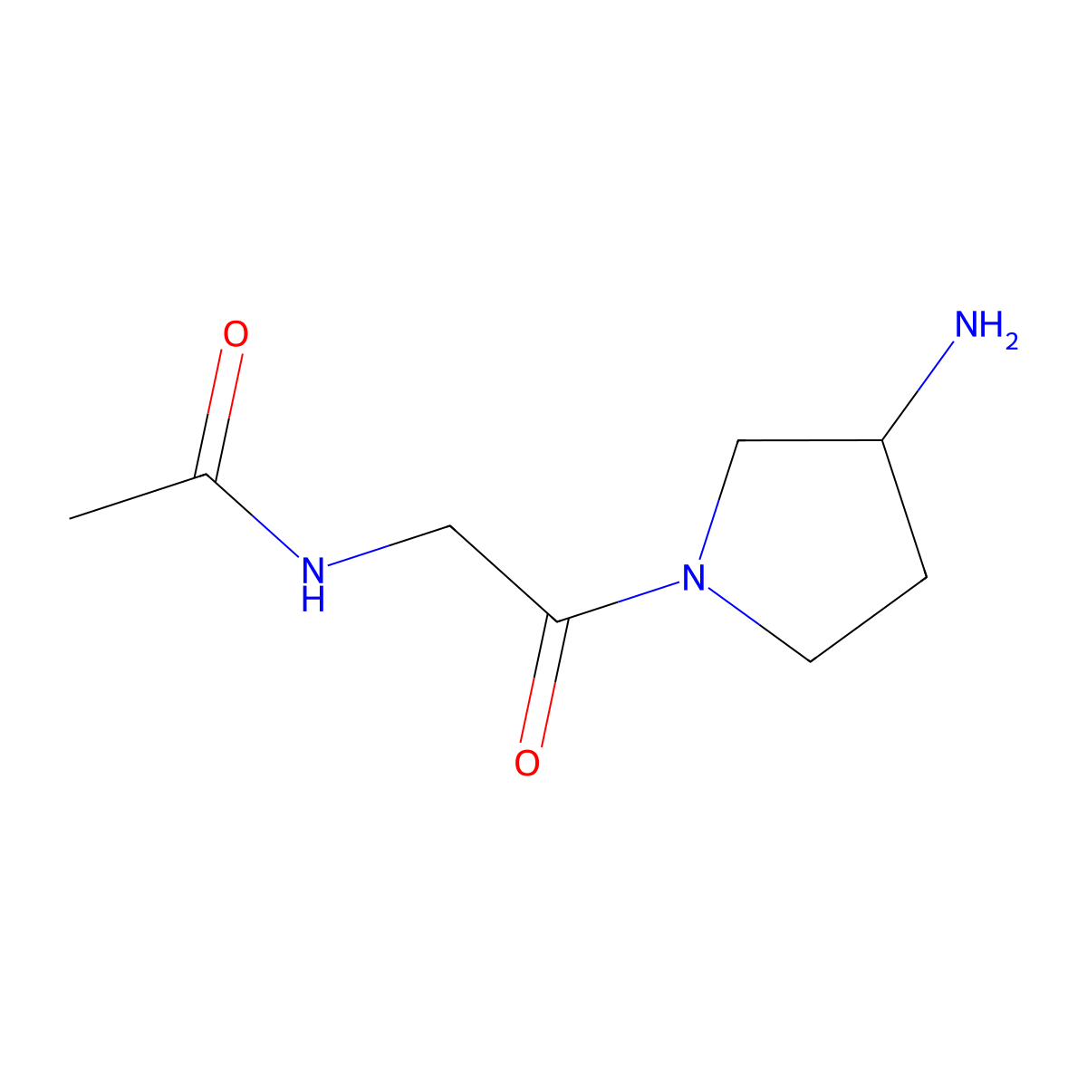 N-{2-[(3R)-3-aminopyrrolidin-1-yl]-2-oxoethyl}acetamide molecular structure, CAS 1568101-96-1