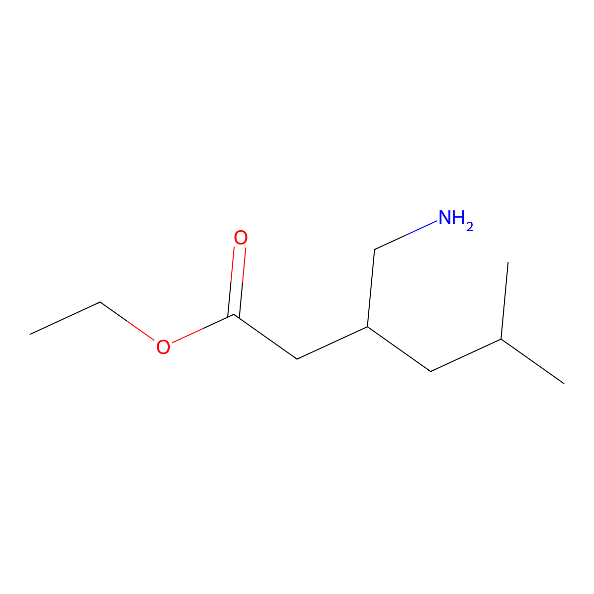 ethyl (3S)-3-(aminomethyl)-5-methylhexanoate molecular structure, CAS 1568110-05-3
