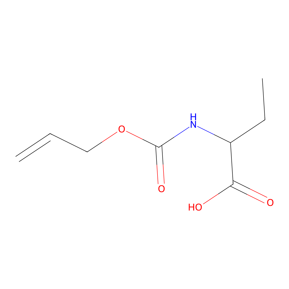 (2S)-2-{[(prop-2-en-1-yloxy)carbonyl]amino}butanoic acid molecular structure, CAS 1568125-93-8