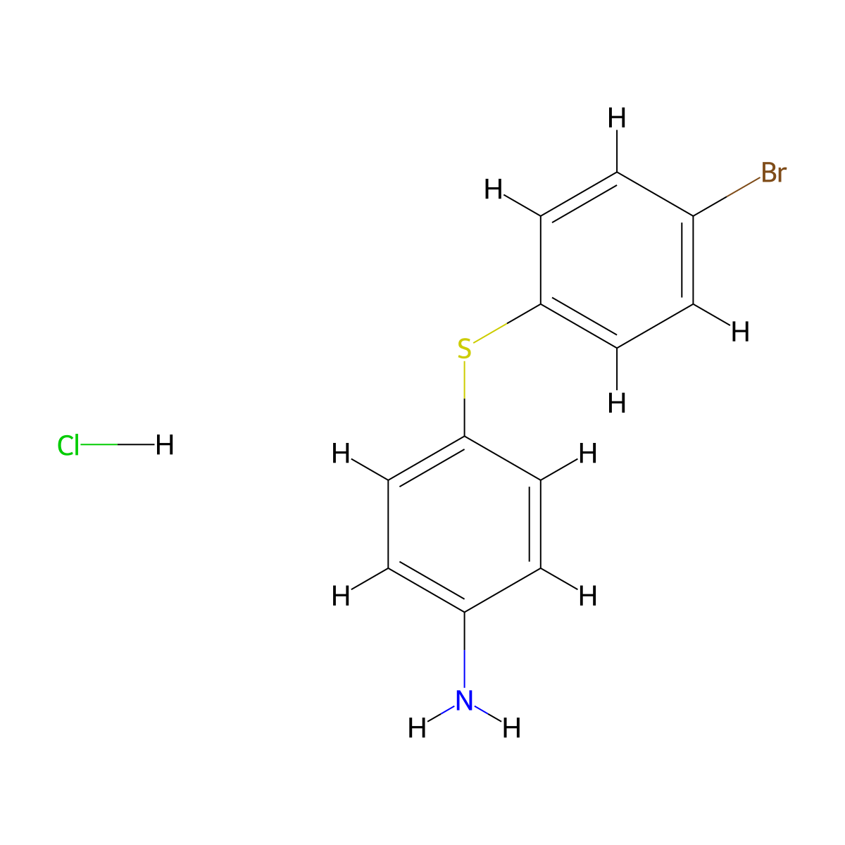 4-[(4-Bromophenyl)sulfanyl]aniline hydrochloride molecular structure, CAS 156813-62-6