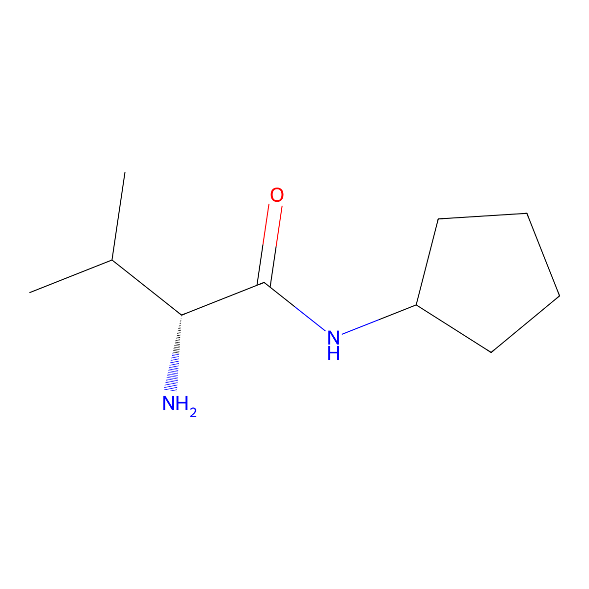 (R)-2-amino-N-cyclopentyl-3-methylbutanamide molecular structure, CAS 1568155-82-7