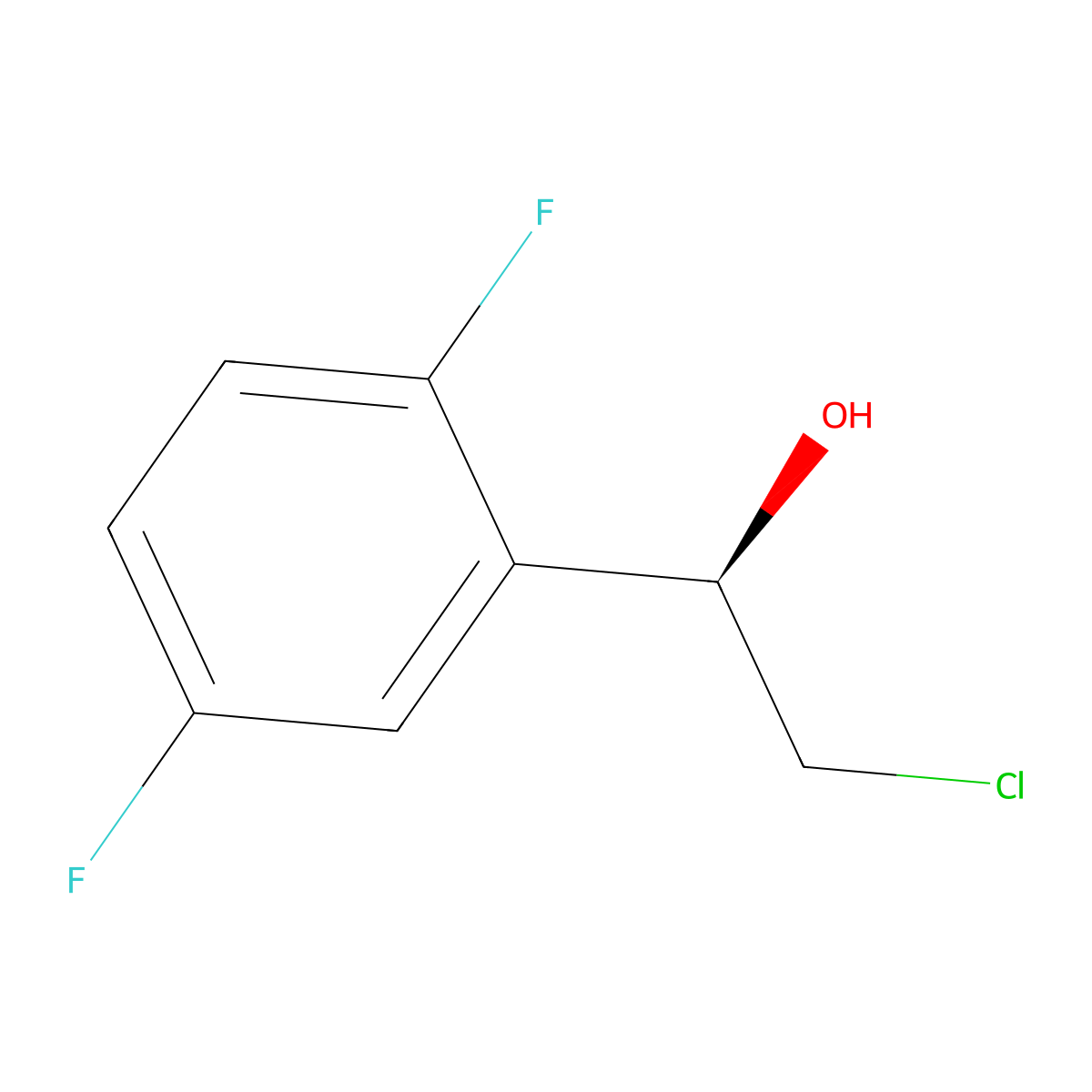 (R)-2-Chloro-1-(2,5-difluorophenyl)ethan-1-OL molecular structure, CAS 1568159-37-4