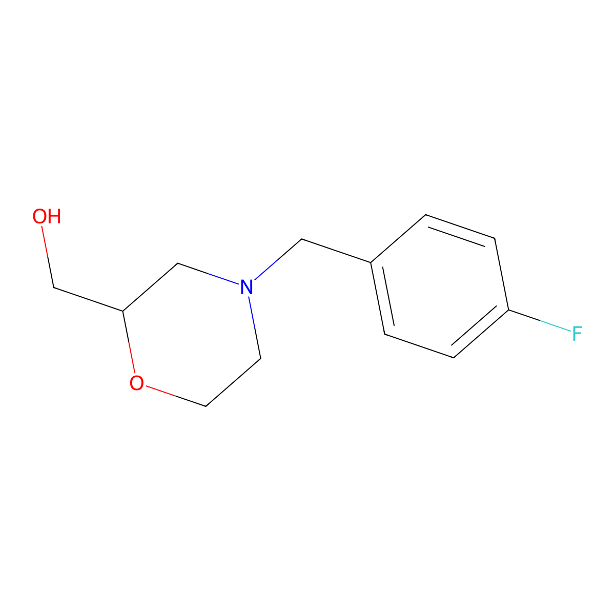 (4-(4-Fluorobenzyl)morpholin-2-yl)methanol molecular structure, CAS 156816-54-5