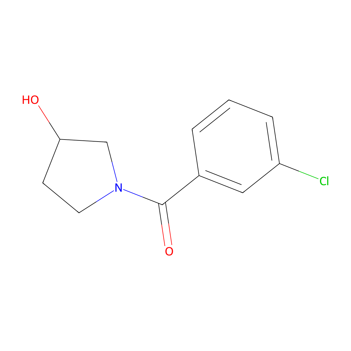 (3R)-1-(3-Chlorobenzoyl)pyrrolidin-3-ol molecular structure, CAS 1568163-35-8