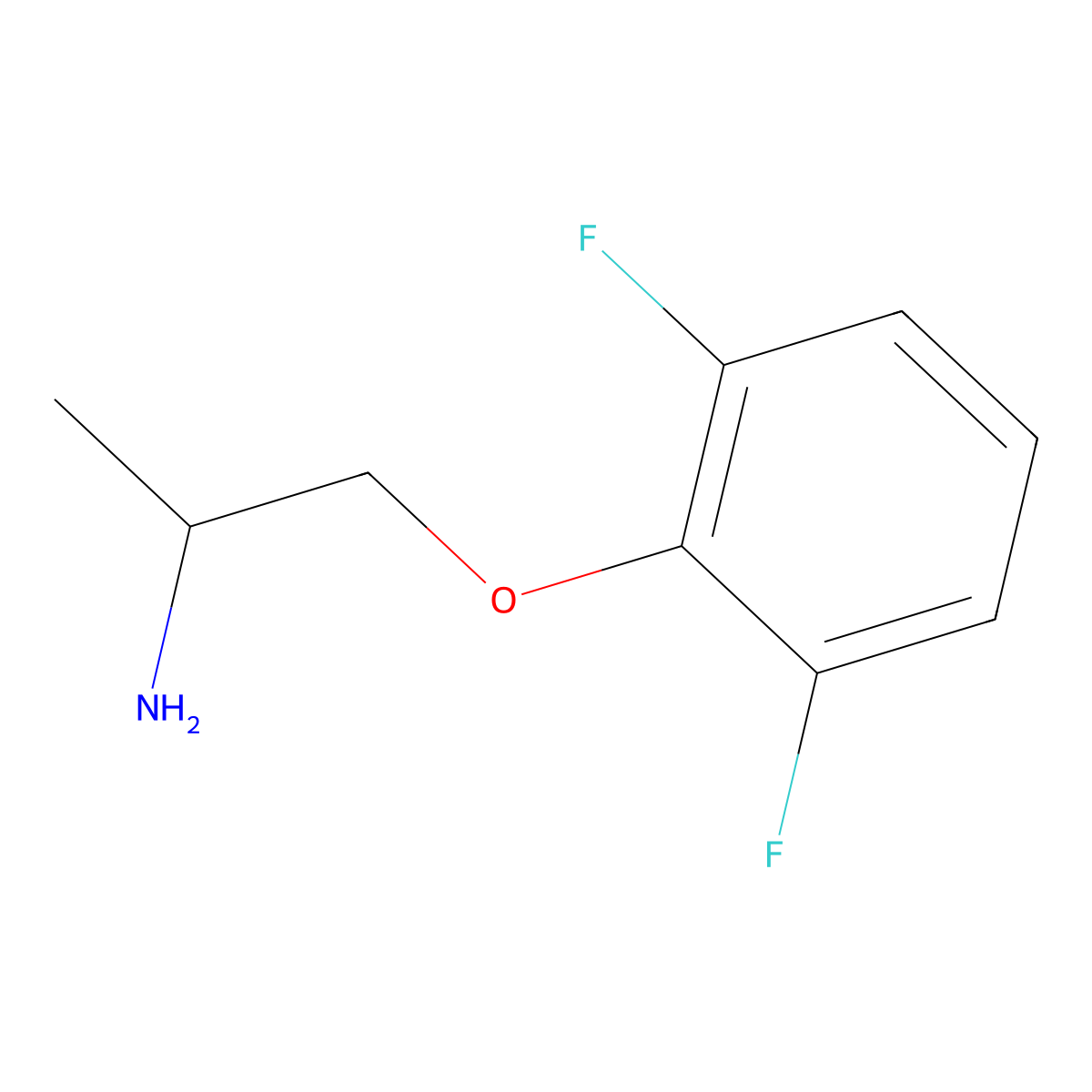 (2S)-1-(2,6-difluorophenoxy)propan-2-amine molecular structure, CAS 1568188-91-9