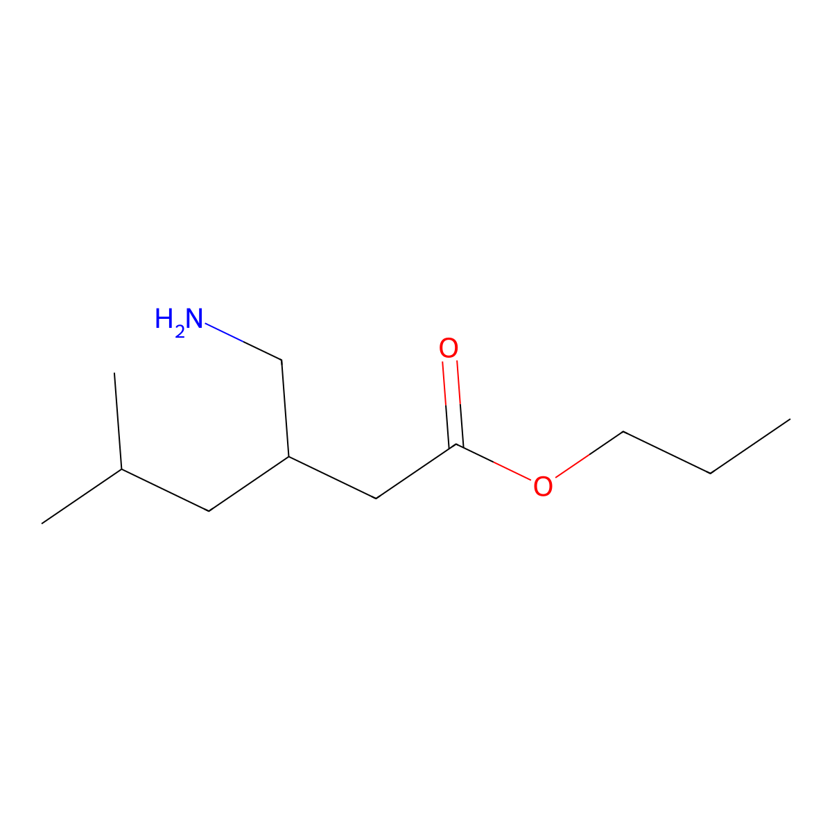 propyl (3S)-3-(aminomethyl)-5-methylhexanoate molecular structure, CAS 1568189-50-3