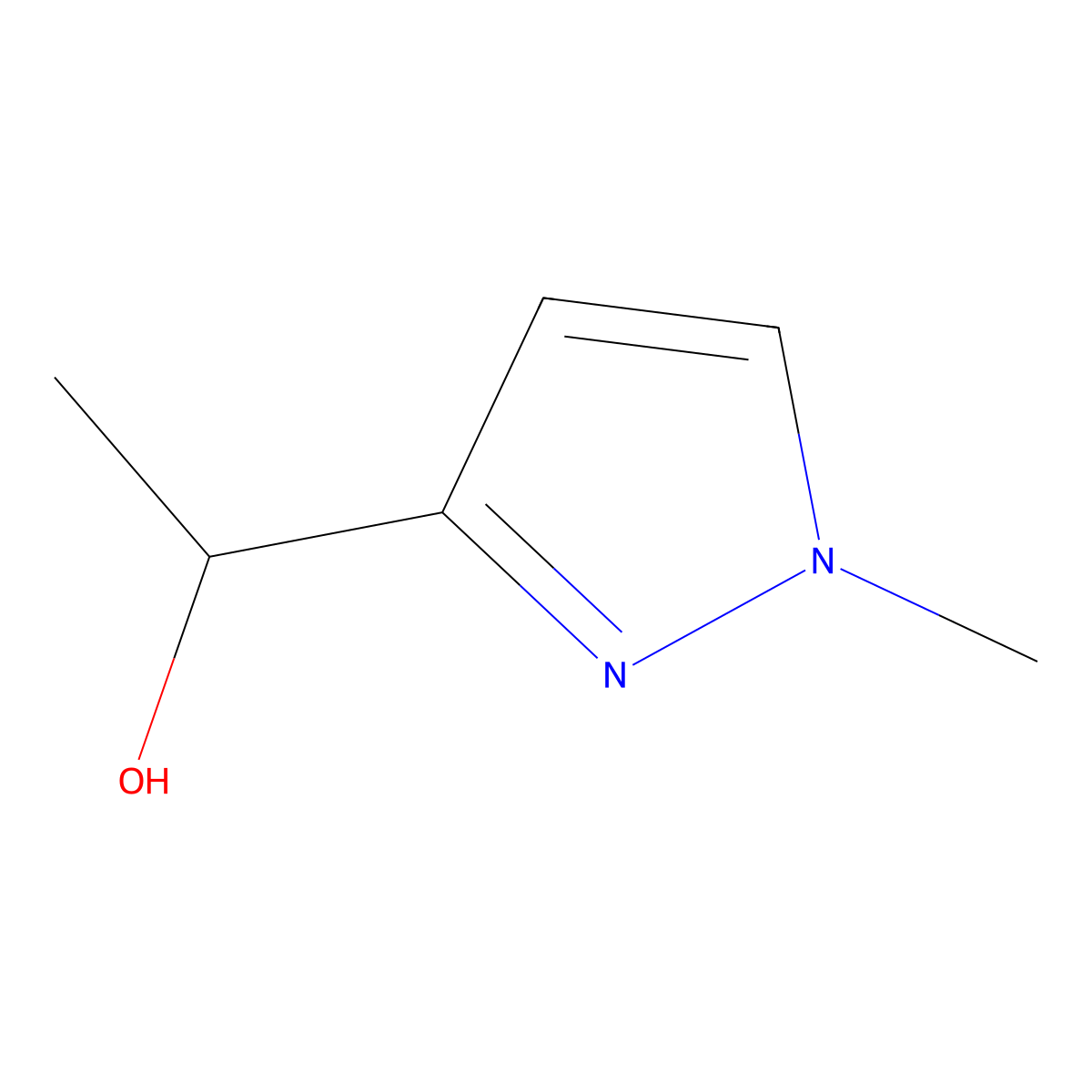 (1S)-1-(1-methyl-1H-pyrazol-3-yl)ethan-1-ol molecular structure, CAS 1568191-60-5
