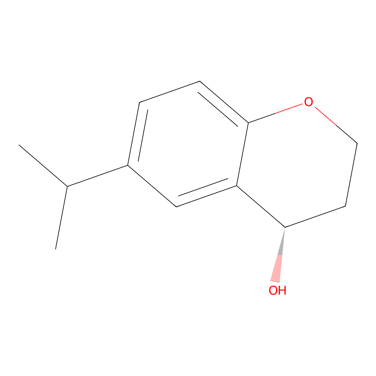 (4S)-6-(propan-2-yl)-3,4-dihydro-2H-1-benzopyran-4-ol molecular structure, CAS 1568192-45-9