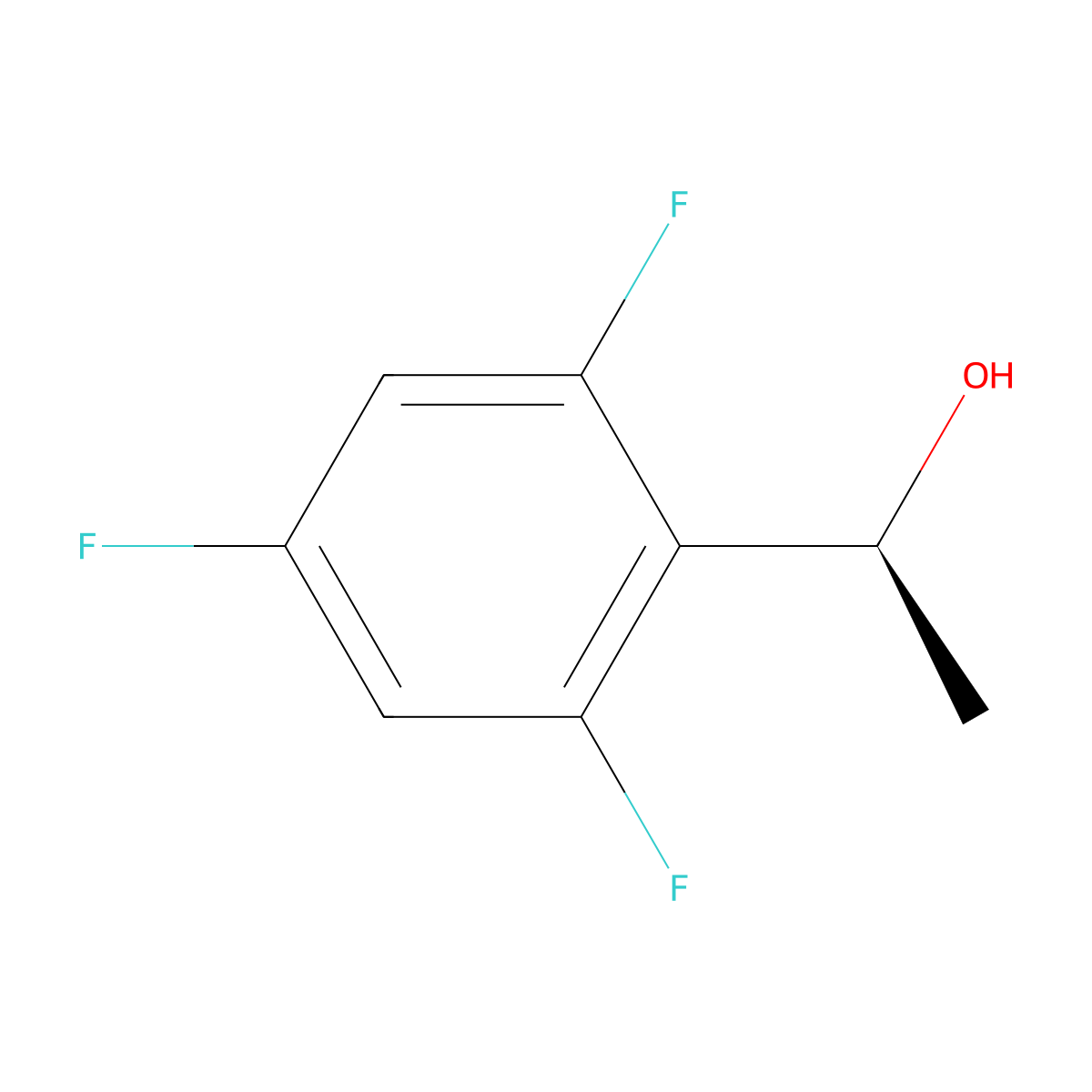 (1S)-1-(2,4,6-trifluorophenyl)ethan-1-ol molecular structure, CAS 1568193-05-4