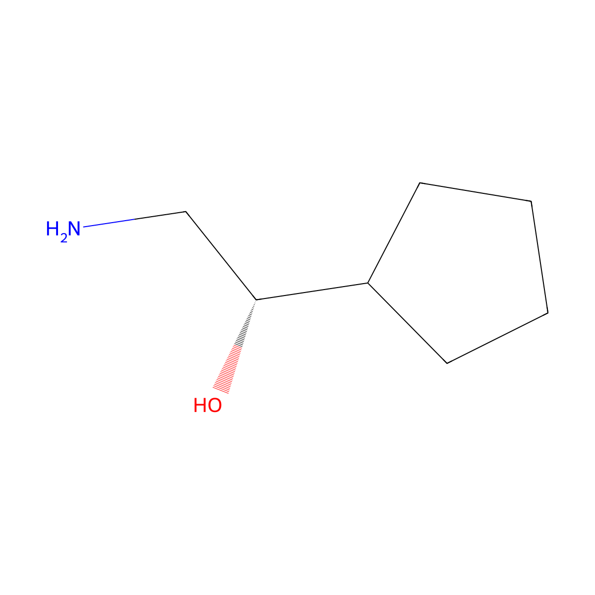 (1S)-2-Amino-1-cyclopentylethan-1-ol molecular structure, CAS 1568193-73-6
