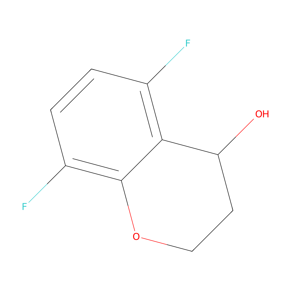 (4R)-5,8-difluoro-3,4-dihydro-2H-1-benzopyran-4-ol molecular structure, CAS 1568200-77-0